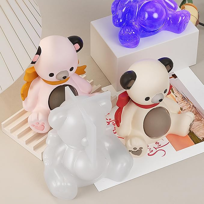 Silicone Mould - 1 x Silicone Sitting 3D Bear with Heart Mould - Image 2