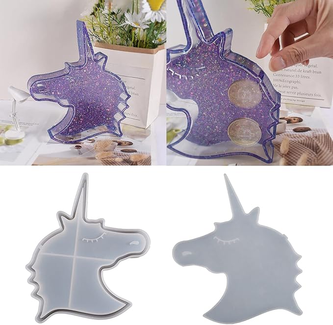 Silicone Mould - 1 x Silicone Unicorn Piggy Bank Storage Jar Mould - Image 4
