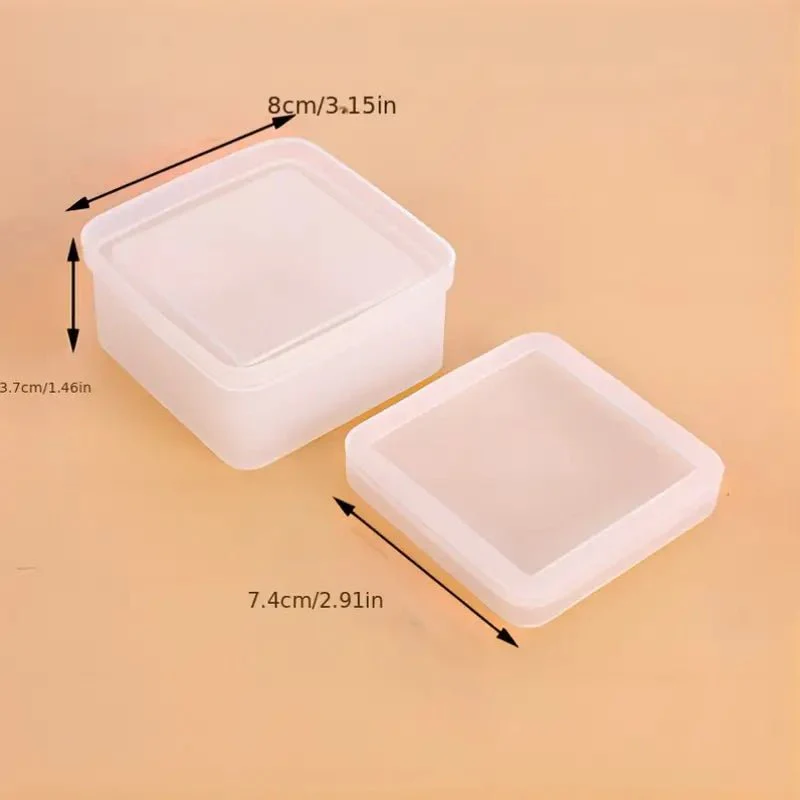 Silicone Mould - 1 x Square Storage Jewellery Trinket Jar 8cm x 8cm x 3.7cm - Image 4