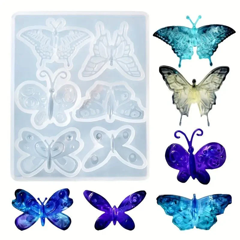 Silicone Mould - 6 in 1 Butterfly Mould 9cm x 10.8cm - Image 2