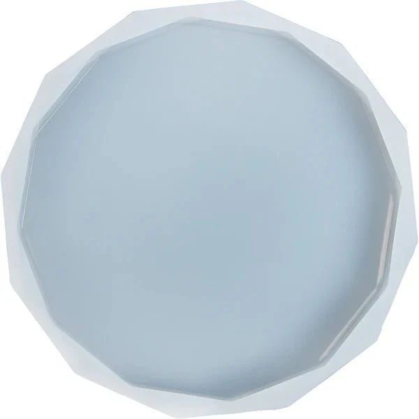 Silicone Mould - Large Diamond Edged Round Coaster 13cm x 13cm x 1.3cm - Image 2