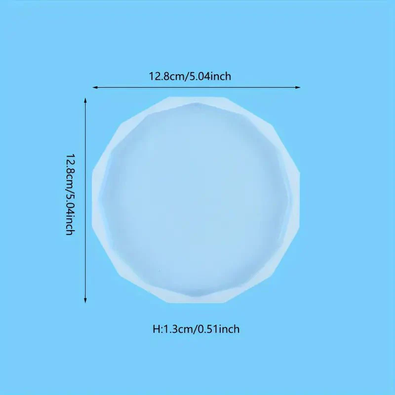 Silicone Mould - Large Diamond Edged Round Coaster 13cm x 13cm x 1.3cm - Image 3