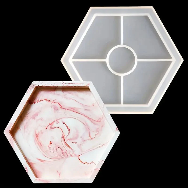 Silicone Mould - Hexagon Edged Coaster 9.5cm x 11cm x 1.5cm - Image 2