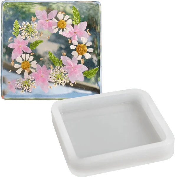 Silicone Mould - Square Wine Glass Coaster 5.9cm x 5.9cm x 1cm