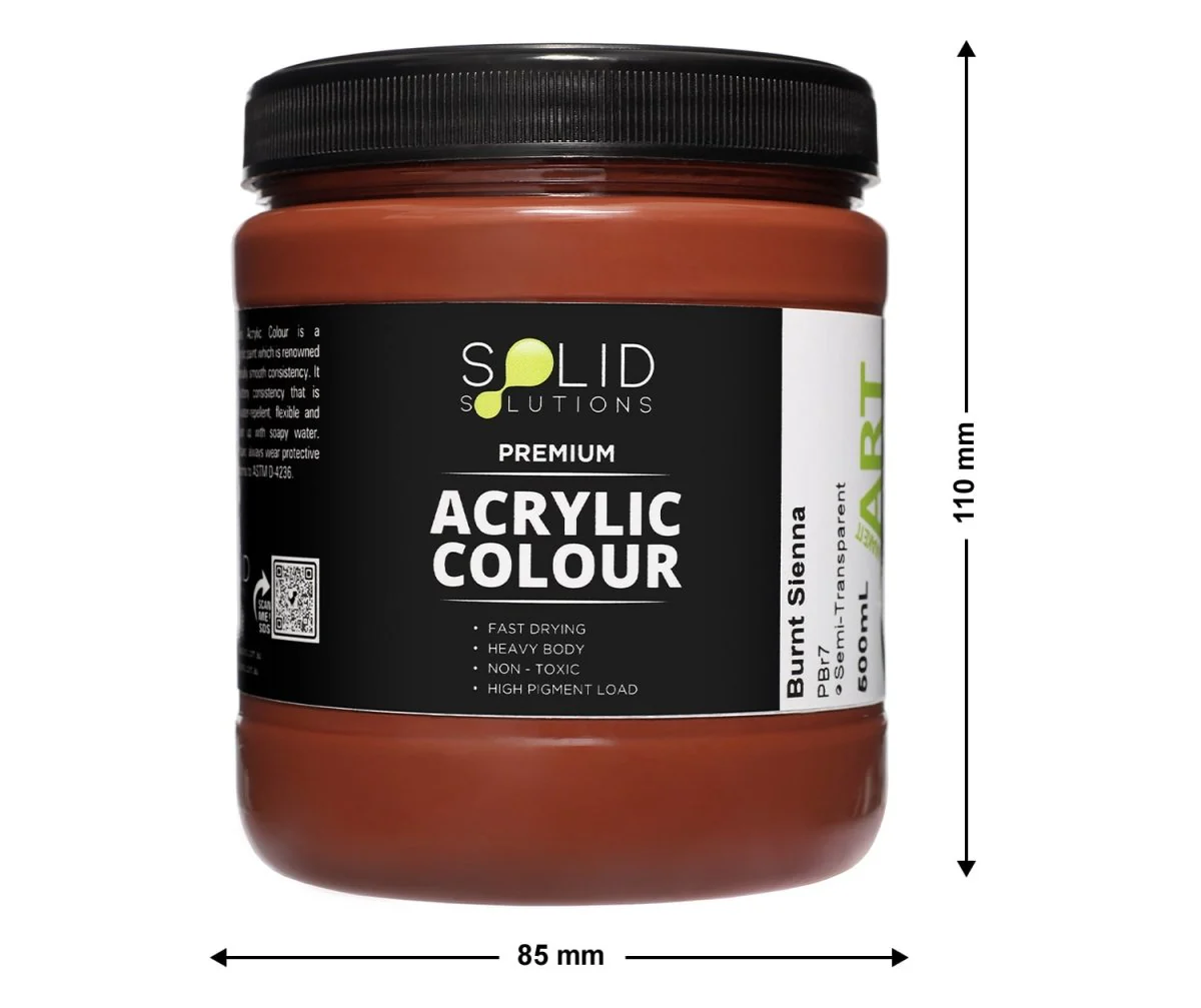 Acrylic Paint | Burnt Sienna - 500ml - Image 3