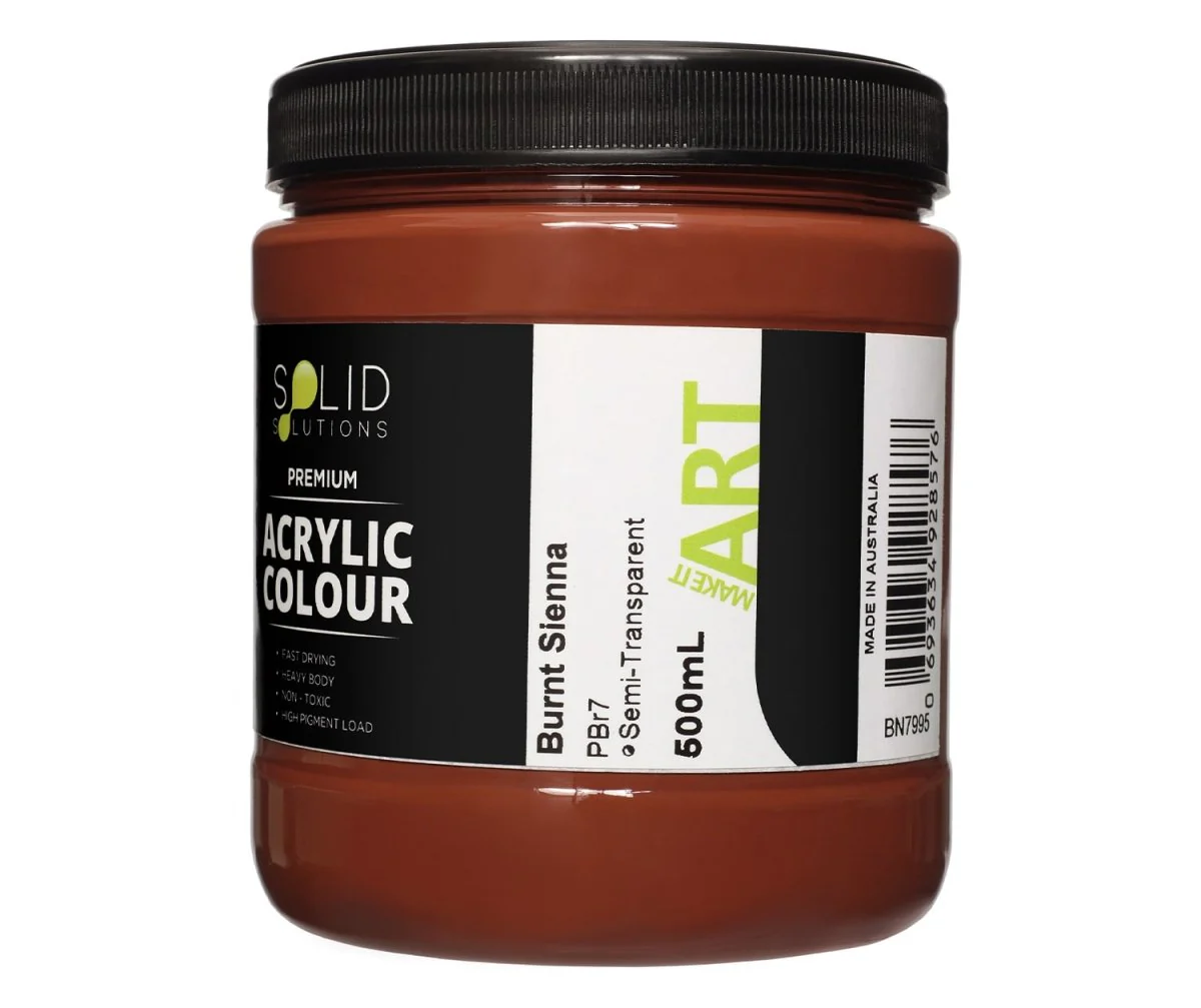Acrylic Paint | Burnt Sienna - 500ml - Image 4