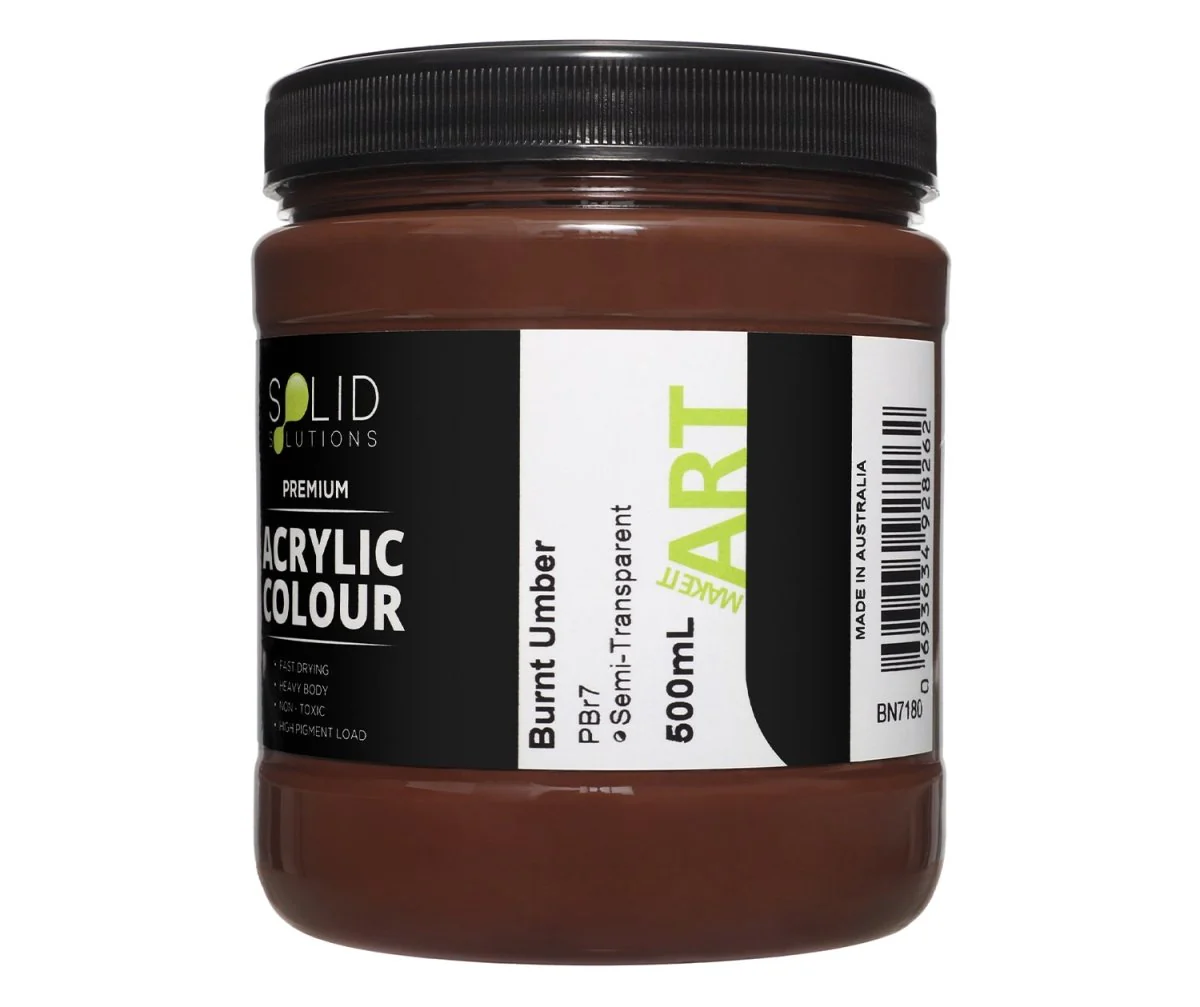 Acrylic Paint | Burnt Umber - 500ml - Image 3