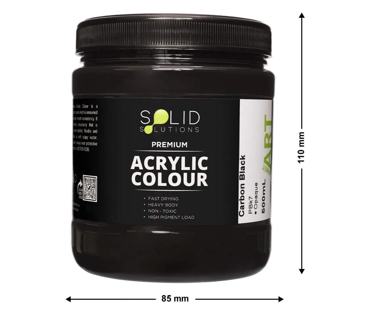 Acrylic Paint | Carbon Black - 500ml - Image 3