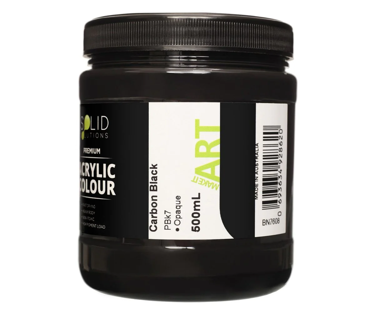 Acrylic Paint | Carbon Black - 500ml - Image 4