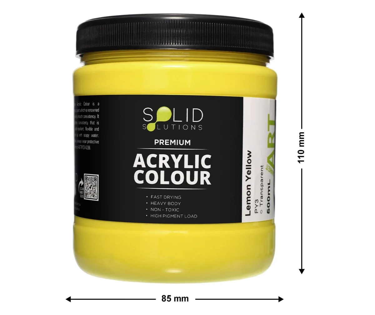Acrylic Paint | Lemon Yellow - 500ml - Image 3