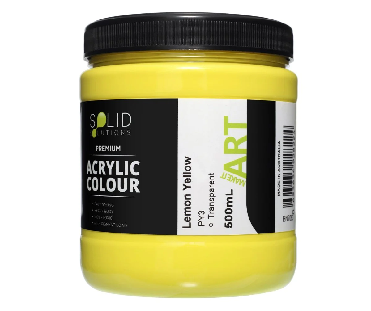 Acrylic Paint | Lemon Yellow - 500ml - Image 4