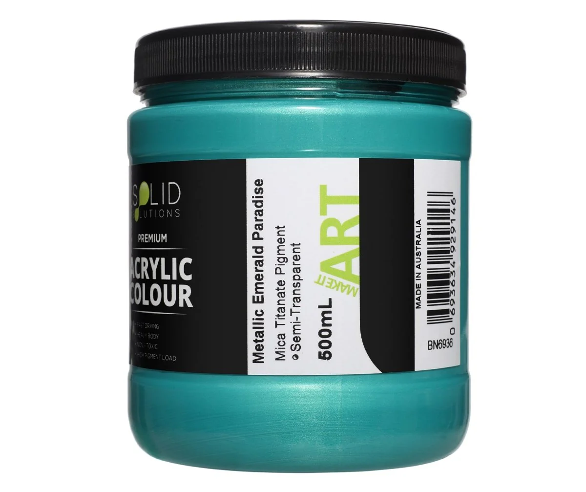 Acrylic Paint | Metallic Emerald Paradise - 500ml - Image 4