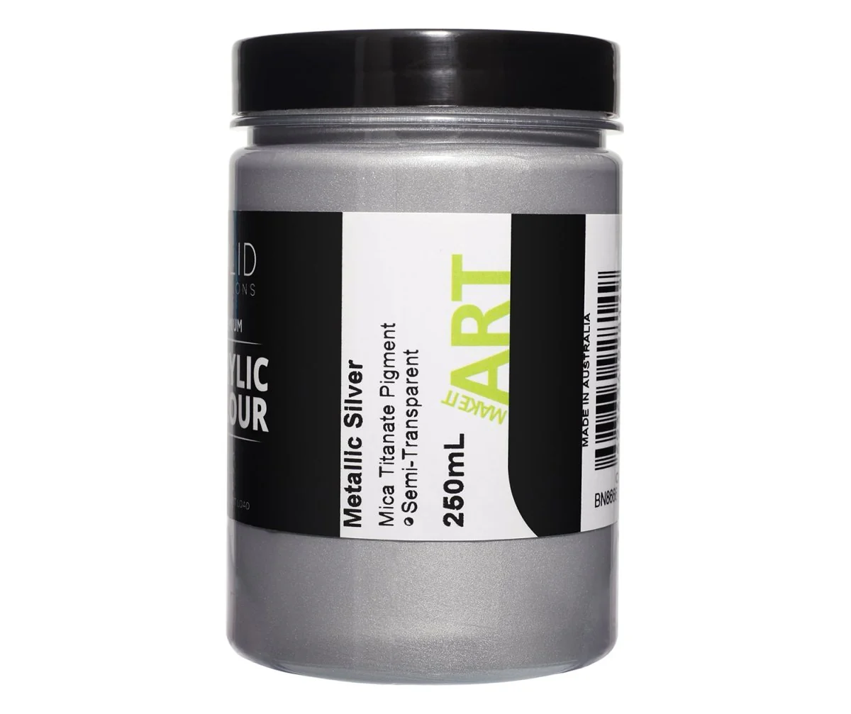 Acrylic Paint | Metallic Silver - 250ml - Image 3