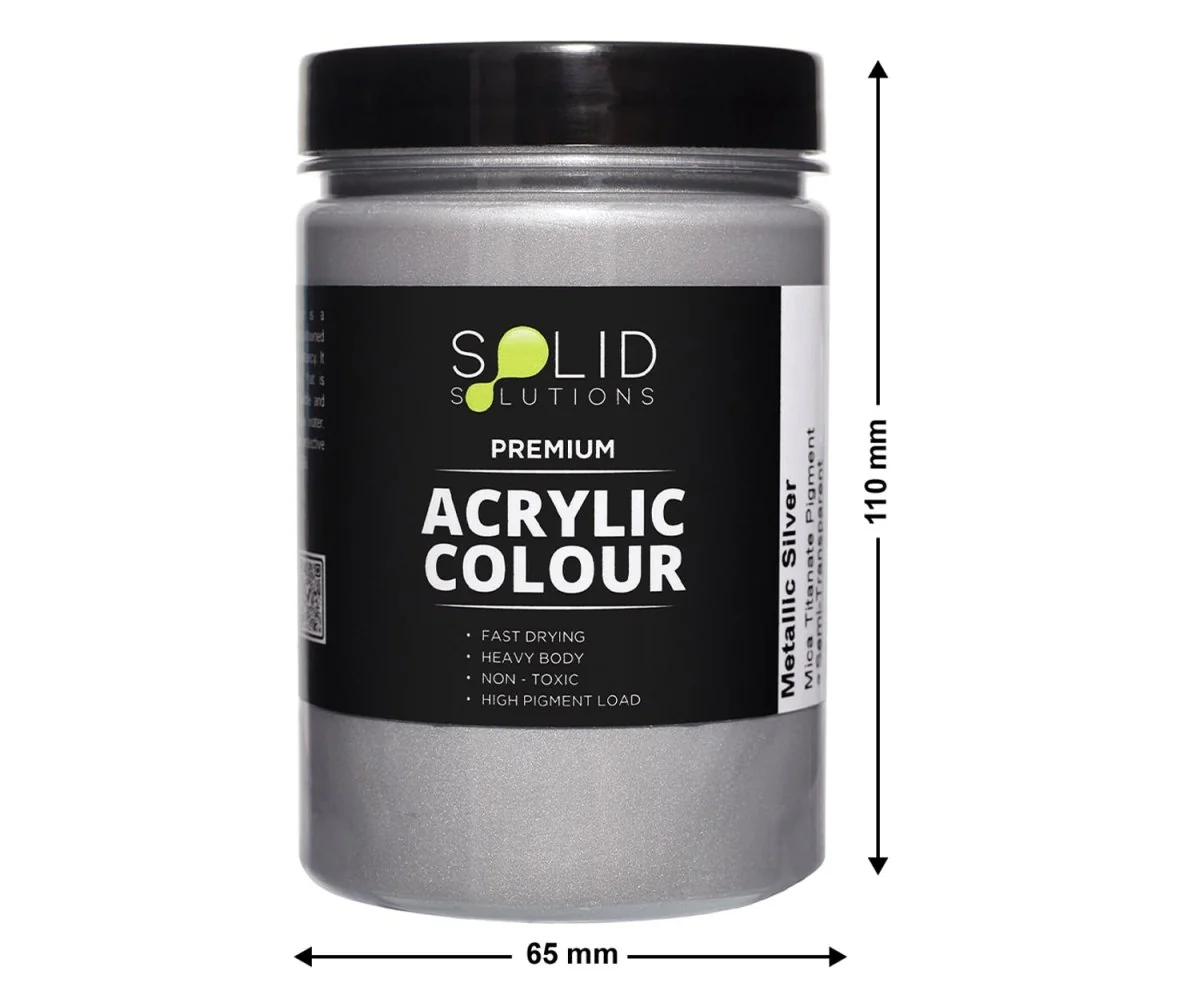 Acrylic Paint | Metallic Silver - 250ml - Image 4