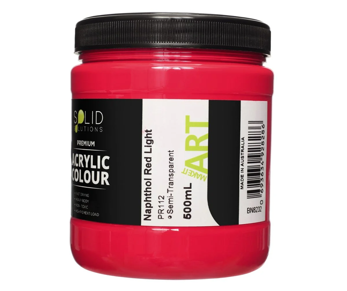 Acrylic Paint | Naphthol Red Light - 500ml - Image 4