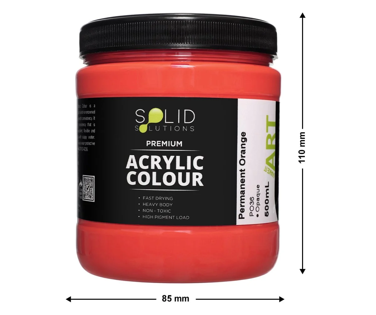 Acrylic Paint | Permanent Orange - 500ml - Image 3