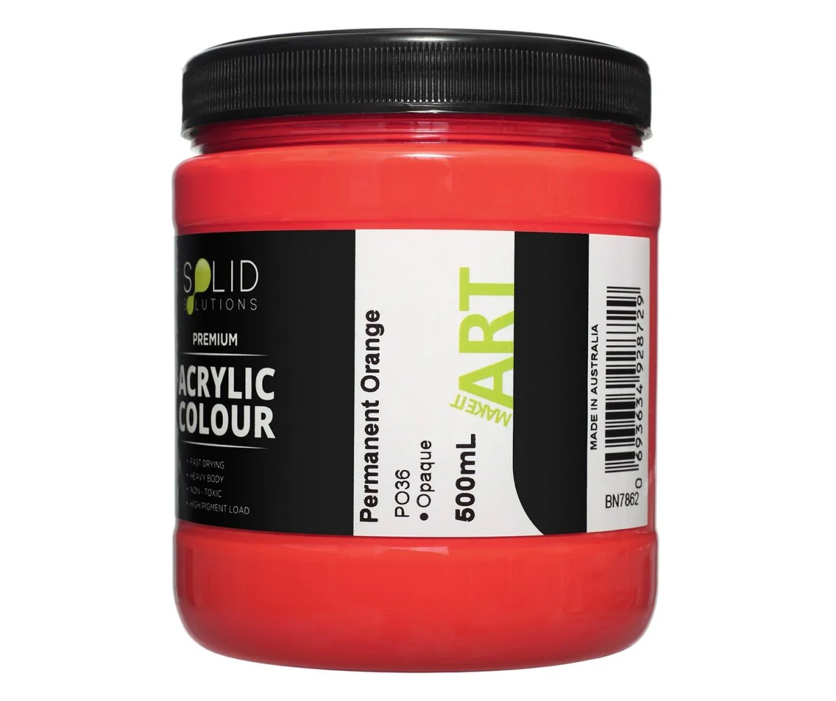 Acrylic Paint | Permanent Orange - 500ml - Image 4