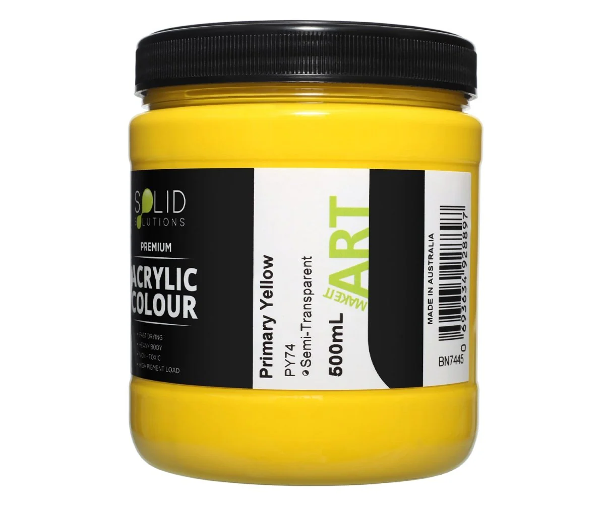 Acrylic Paint | Primary Yellow - 500ml - Image 4