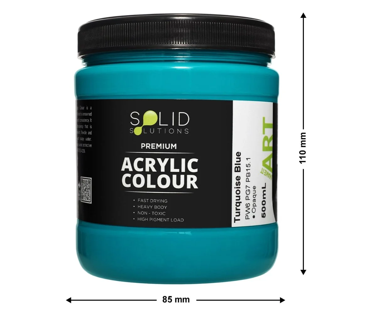Acrylic Paint | Turquoise Blue - 500ml - Image 3