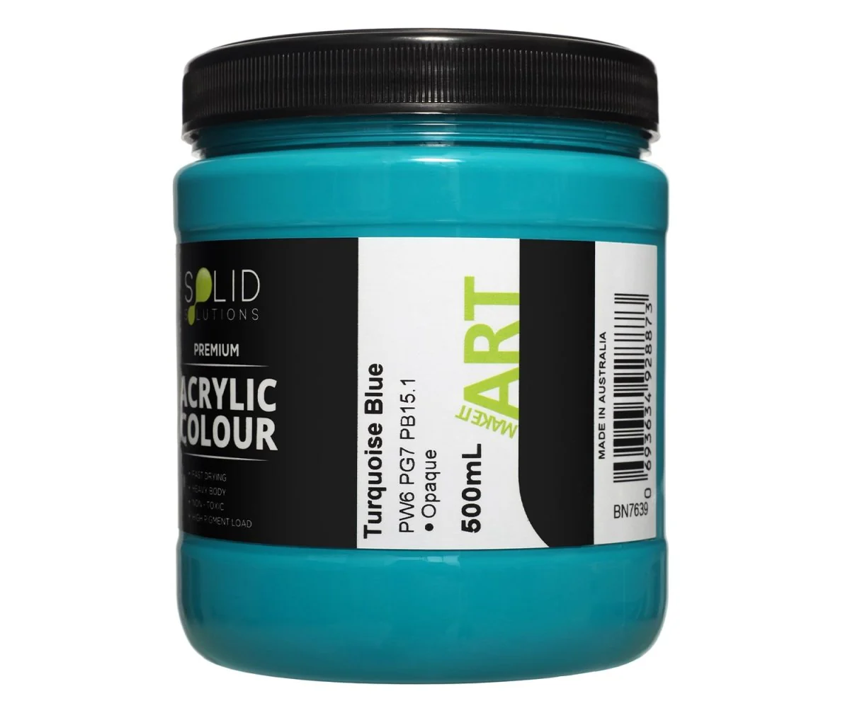 Acrylic Paint | Turquoise Blue - 500ml - Image 4